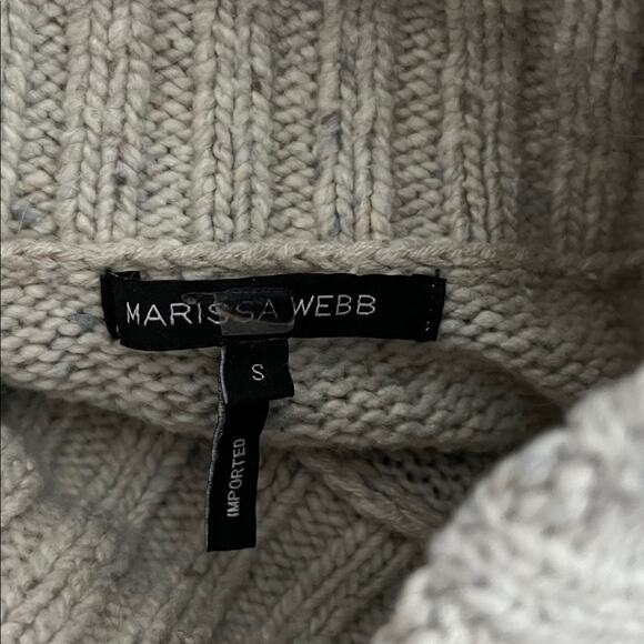 $598 MARISSA WEBB Weston turtleneck sweater alpaca & lace longer length S - Picture 8 of 16